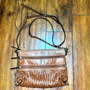 Elliott Lucca Tan Leather Crossbody Bag